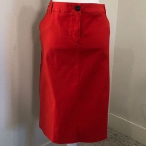 Red Denim A line skirt